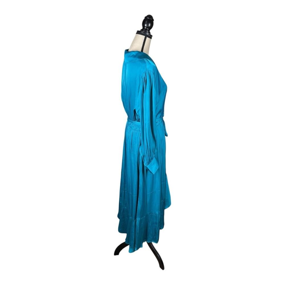 Lane Bryant Blouson Sleeve Shawl Collar Faux Wrap Midi Dress New With Tags - Picture 5 of 8